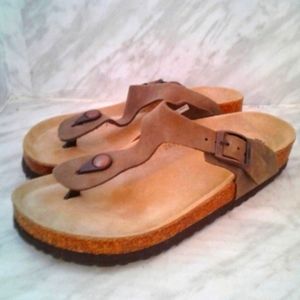 New FARWEST Women's sz 7 Vernon Cork Flip-Flop Sandals ergonomic cork footbed